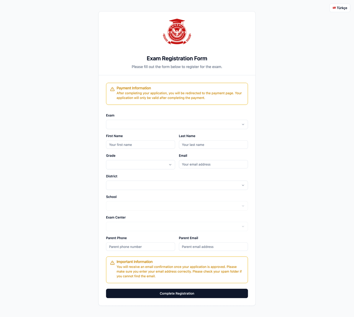 Phoenix Language Center Exam System